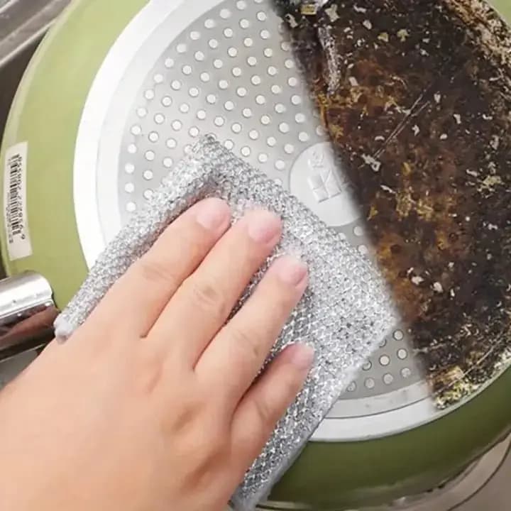 10 Pcs Kitchen Magic Dishwashing Towel, Metal Steel Wire Cleaning Rag, Microwave Stove Clean Tools,