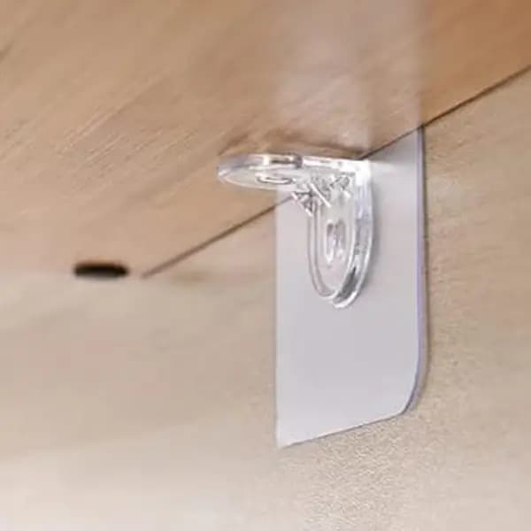 6 PCs Shelf Support Peg Punch Free Wardrobe Partition Layer Fixed Paste Hook Shelf Strong Grip Support Adhesive Pegs for Closet Cabinet Board
