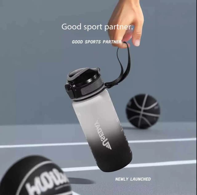1Piece Healthy Acrylic Rainbow Sports Water Bottle Reusable for School, Gym, Office, Workout