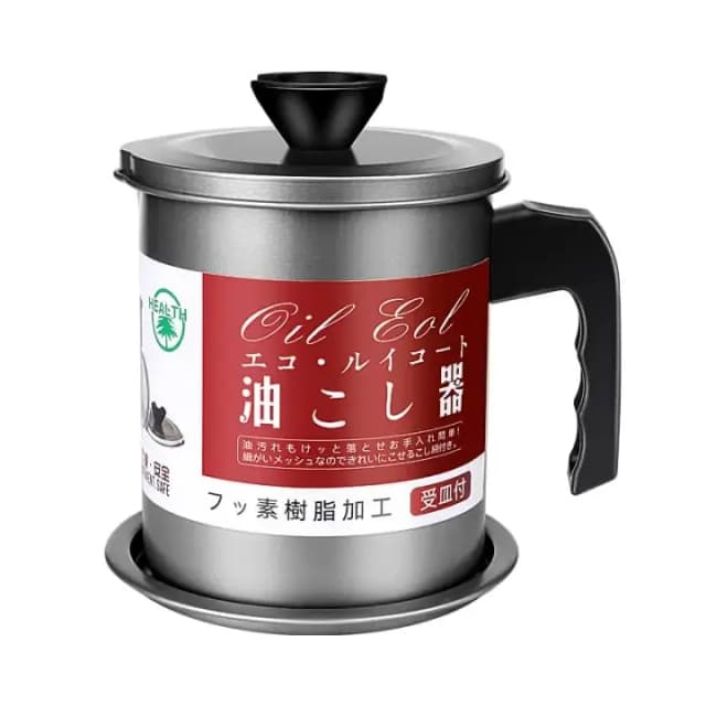 Easy Kitchen Oil Filter Pot Oil Strainer Pot Stainless Steel Grease Strainer Oil Storage Pot Oil Container Stainless Steel Oiler Tank