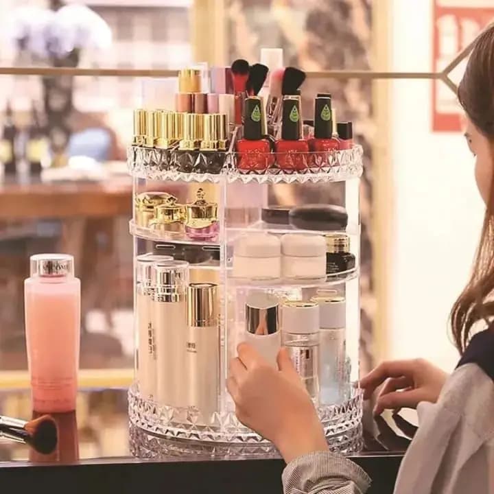 360 Rotating Makeup Organizer Stand - Cosmetic Holder Acrylic