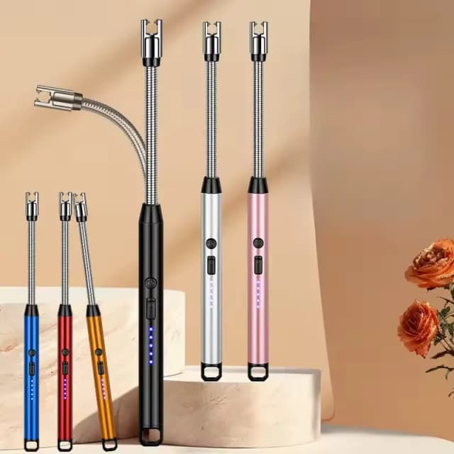 Windproof Kitchen Electric USB Lighter Long Candle BBQ Gas Stove Ignition Gun Camping Rechargeable Arc Flameless Plasma Lighter